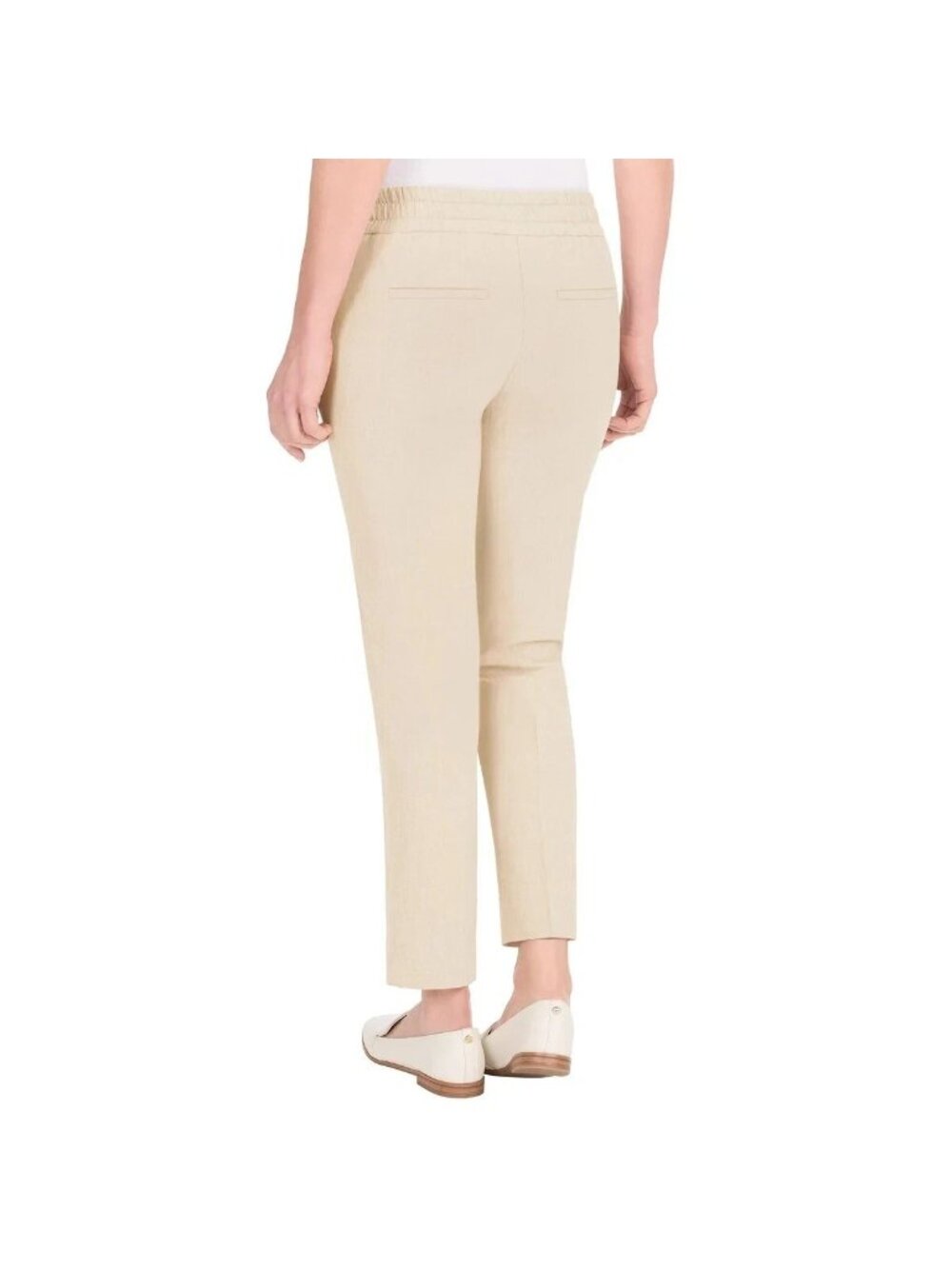 NWT Hilary Radley Women's S Slim Leg Dress Pants Beige Mid-Rise Pull on i2146 - Picture 5 of 15